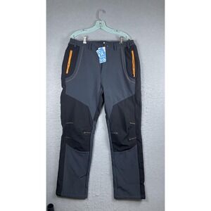 MAGCOMSEN Pants Mens 36 Black Softshell Insulated Snow Pants Winter Zip Pockets